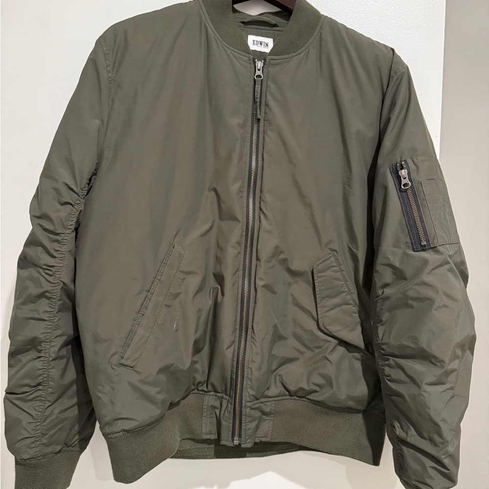 Edwin Men's Olive Bomber Insulated Jacket (Medium)